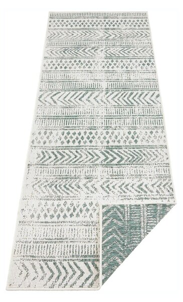 Biri zöld-krémszínű kültéri szőnyeg, 80 x 350 cm - NORTHRUGS