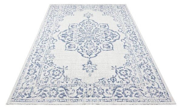 Tilos kék-krémszínű kültéri szőnyeg, 120 x 170 cm - NORTHRUGS