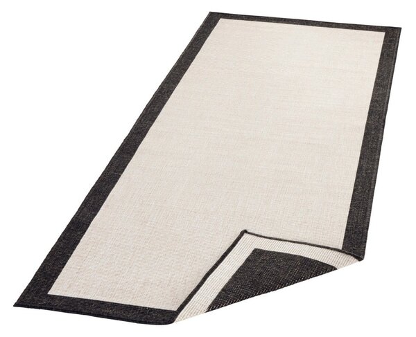 Panama fekete-krémszínű kültéri szőnyeg, 80 x 250 cm - NORTHRUGS
