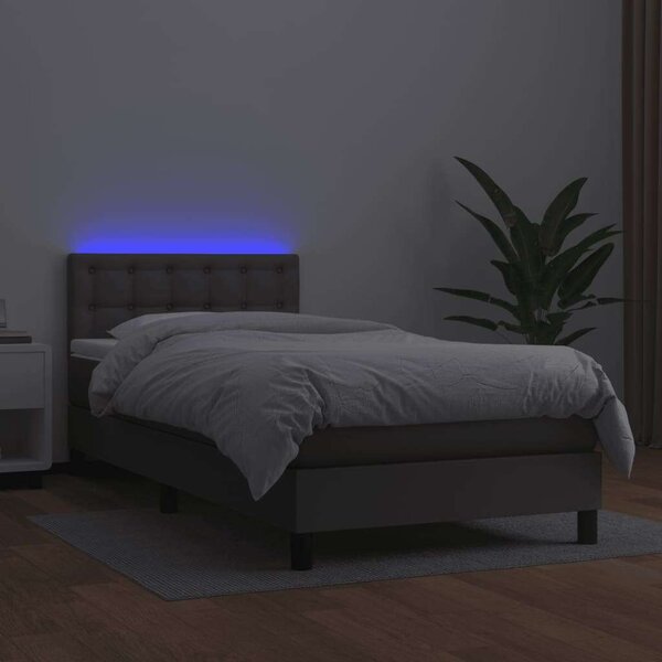 Modern LED Ágy - Műbőr - 90x190 cm