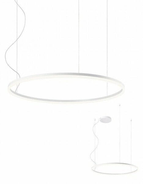 ANILLOS minimál LED csillár matt fehér/opál, 80cm