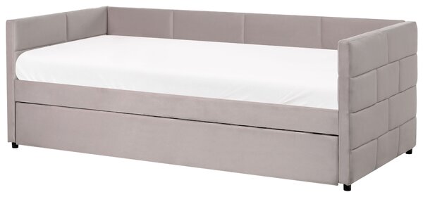Kihúzható heverő Bársony CHAVONNE 90 x 200 cm Világosszürke