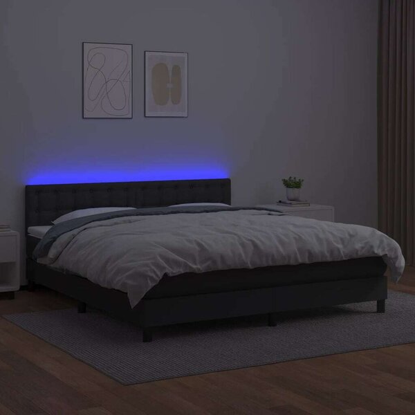 Modern LED Ágy - Műbőr - 160x200 cm