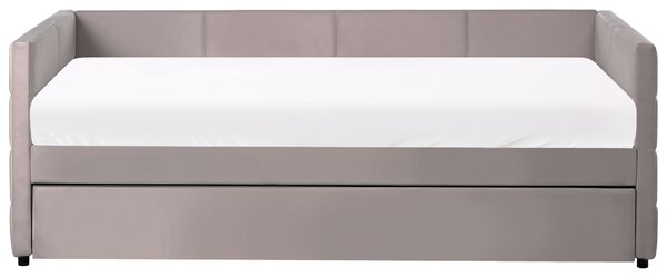 Kihúzható heverő Bársony CHAVONNE 90 x 200 cm Világosszürke