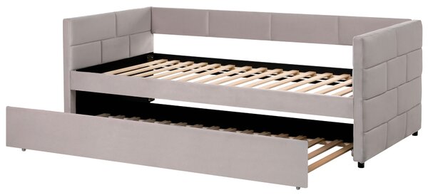 Kihúzható heverő Bársony CHAVONNE 90 x 200 cm Világosszürke