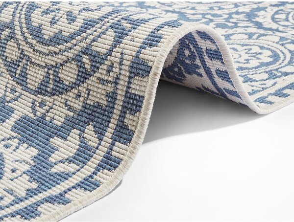Jardin kék-krémszínű kültéri szőnyeg, 80 x 250 cm - NORTHRUGS