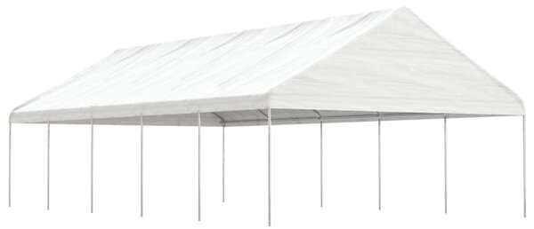 Fehér polietilén pavilon tetővel 11,15 x 5,88 x 3,75 m