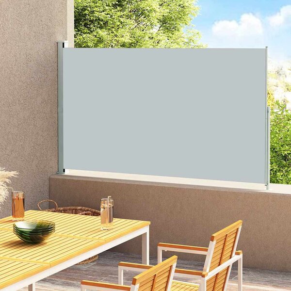 Szürke behúzható oldalsó terasznapellenző 180 x 300 cm