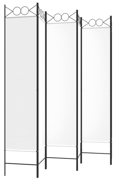 6-paneles fehér szövet térelválasztó 240 x 200 cm