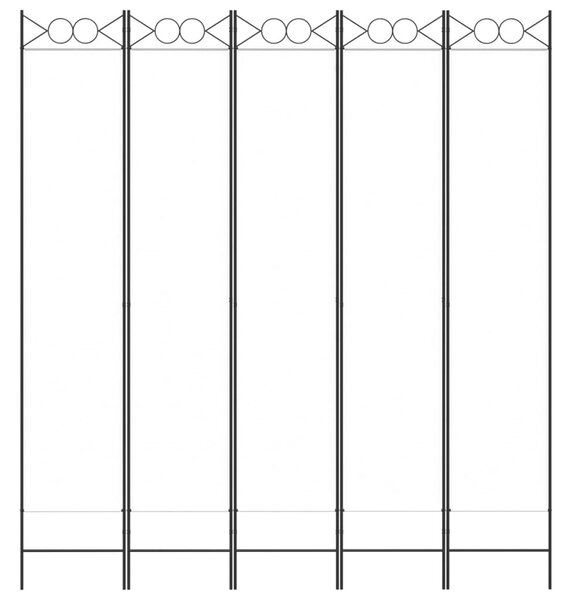 Fehér 5 paneles paraván 200x220 cm szövet