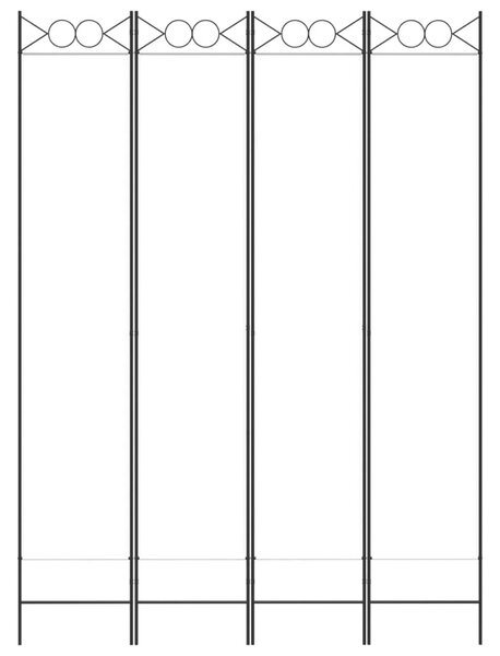 4 paneles fehér szövet térelválasztó 160x220 cm