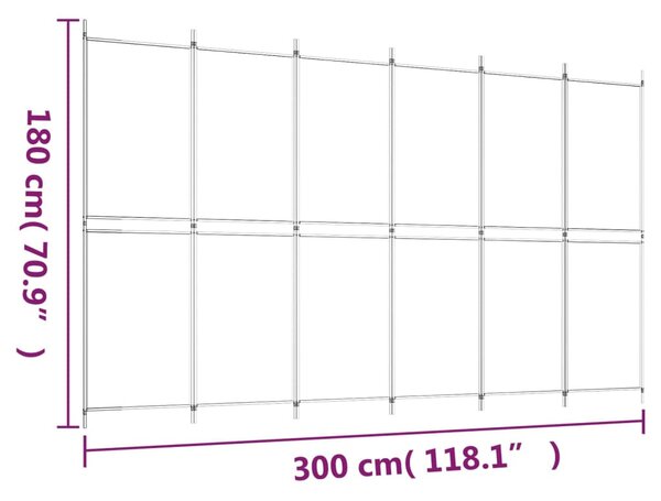 6 paneles antracitszürke szövet térelválasztó 300x180 cm