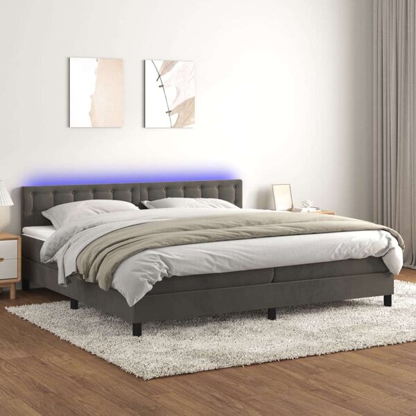 Bársony Ágy 200x200 cm - LED-es Háttérvilágítás
