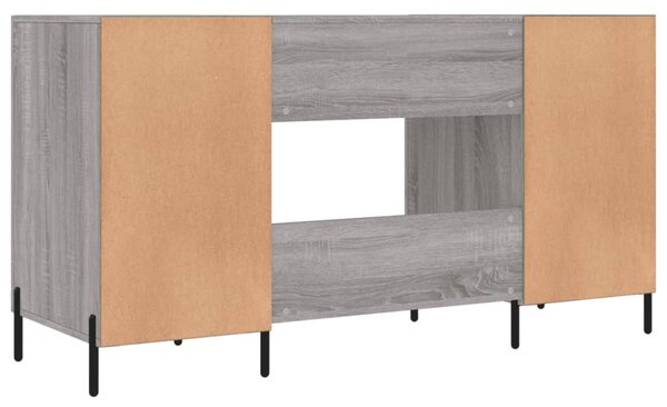 Szürke sonoma színű szerelt fa íróasztal 140x50x75 cm