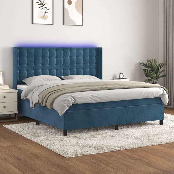 VidaXL Bársony Ágy - LED - 160x200 cm
