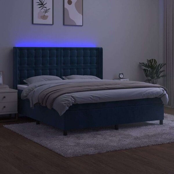 VidaXL Bársony Ágy - LED - 160x200 cm