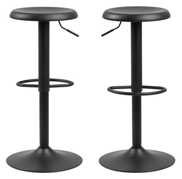 Fekete fém állítható magasságú bárszék (ülésmagasság 59 cm) Finch – Actona