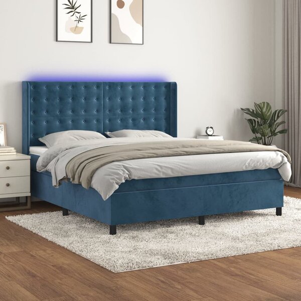 VidaXL Bársony Ágy - LED - 160x200 cm