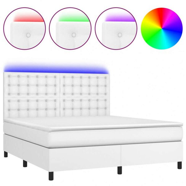 Modern LED Ágy - Műbőr - 180x200 cm