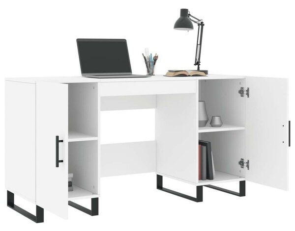 VidaXL Fehér Íróasztal Fiókokkal - 140x50x75 cm