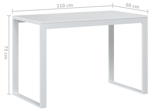 Fehér forgácslap számítógépasztal 110 x 60 x 73 cm