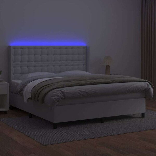 VidaXL LED-es Ágy - Műbőr - 160x200 cm