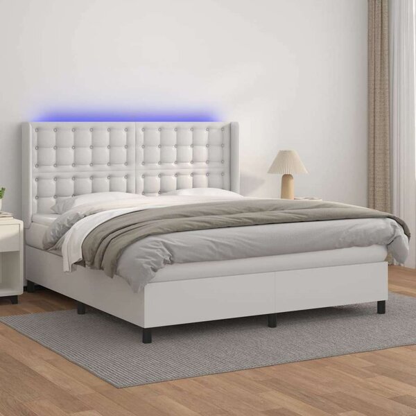 VidaXL LED-es Ágy - Műbőr - 160x200 cm