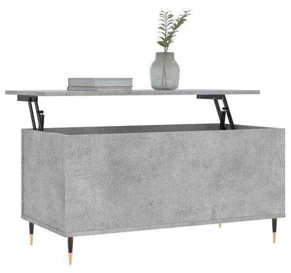 Betonszürke szerelt fa dohányzóasztal 90x44,5x45 cm