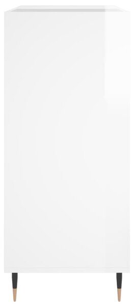 Magasfényű fehér szerelt fa hanglemezszekrény 84,5 x 38 x 89 cm