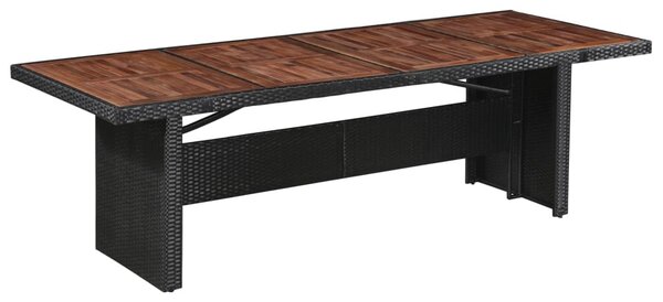 Polyrattan és tömör akácfa kerti asztal 240 x 90 x 74 cm