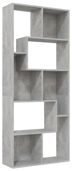 Betonszürke szerelt fa könyvszekrény 67 x 24 x 161 cm