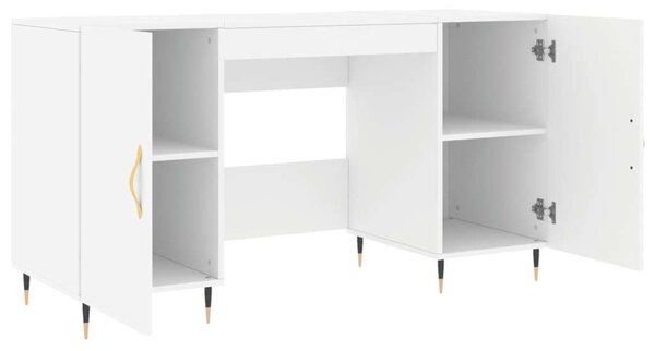 VidaXL Fehér Íróasztal Fiókokkal - 140x50x75 cm