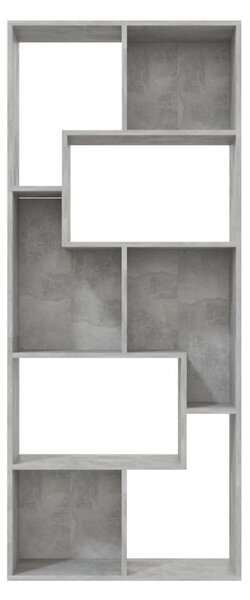 Betonszürke szerelt fa könyvszekrény 67 x 24 x 161 cm