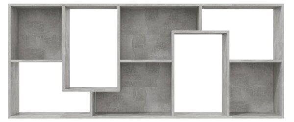 Betonszürke szerelt fa könyvszekrény 67 x 24 x 161 cm