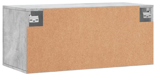 Betonszürke szerelt fa faliszekrény 80 x 36,5 x 35 cm