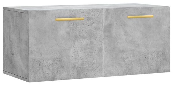 Betonszürke szerelt fa faliszekrény 80 x 36,5 x 35 cm