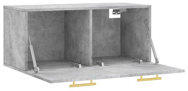 Betonszürke szerelt fa faliszekrény 80 x 36,5 x 35 cm