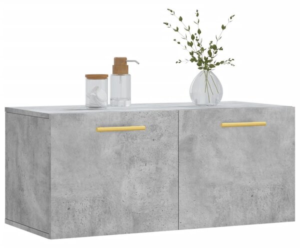 Betonszürke szerelt fa faliszekrény 80 x 36,5 x 35 cm