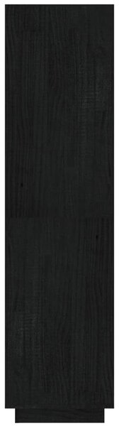 Fekete tömör fenyőfa könyvszekrény/térelválasztó 40x35x135 cm
