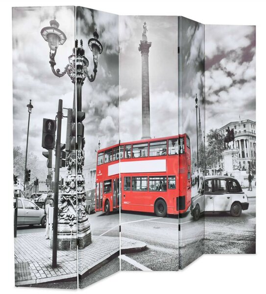 Londoni Busz Paraván - 200x170 cm - Fekete-Fehér