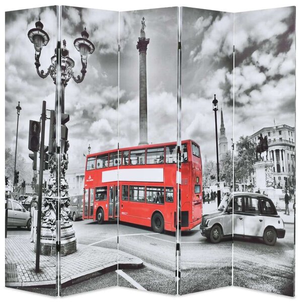 Londoni Busz Paraván - 200x170 cm - Fekete-Fehér