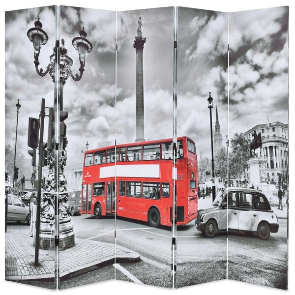 Londoni Busz Paraván - 200x170 cm - Fekete-Fehér