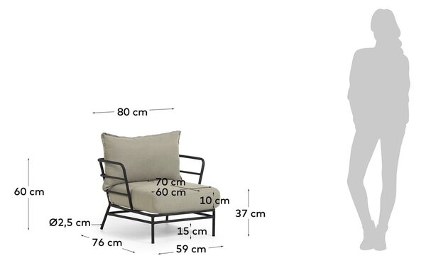 Mareluz bézs fémszerkezetű kerti fotel - Kave Home