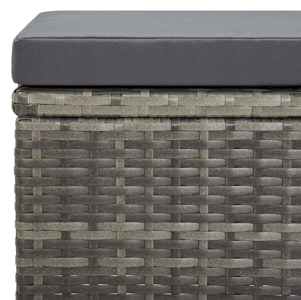 4 db szürke polyrattan kerti ülőke párnákkal
