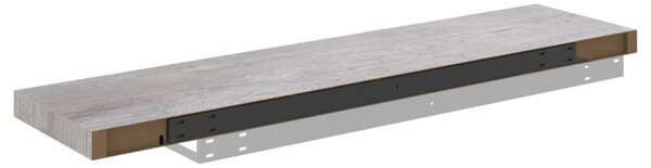 Betonszürke MDF lebegő fali polc 90 x 23,5 x 3,8 cm
