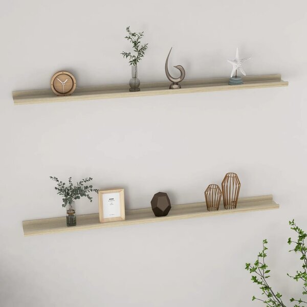 VidaXL 2 db sonoma tölgy színű fali polc 115 x 9 x 3 cm