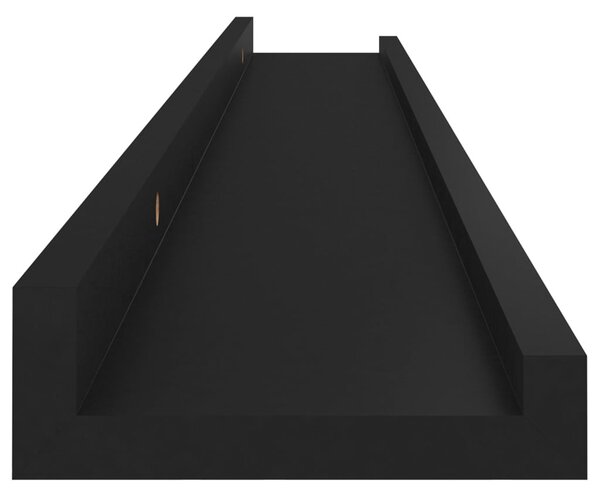 4 db fekete fali polc 80 x 9 x 3 cm
