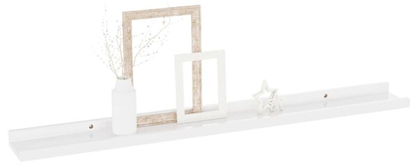 2 db magasfényű fehér fali polc 80 x 9 x 3 cm
