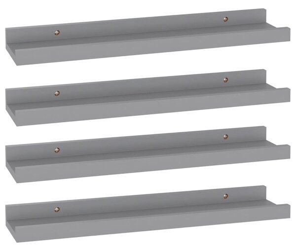 4 db szürke fali polc 40 x 9 x 3 cm