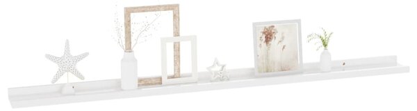 4 db magasfényű fehér fali polc 115 x 9 x 3 cm
